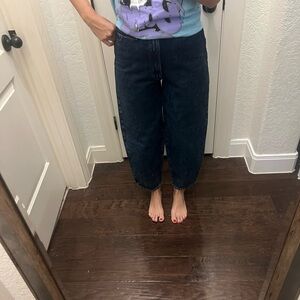 NEW Zara barrel Dark Blue Denim Jeans size 4
